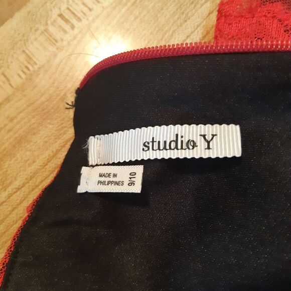 Womans Sleeveless Studio Y Red Midi Cocktail Tube Dress - Picture 5 of 9